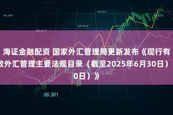 海证金融配资 国家外汇管理局更新发布《现行有效外汇管理主要法规目录（截至2025年6月30日）》