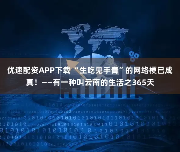 优速配资APP下载 “生吃见手青”的网络梗已成真！——有一种叫云南的生活之365天